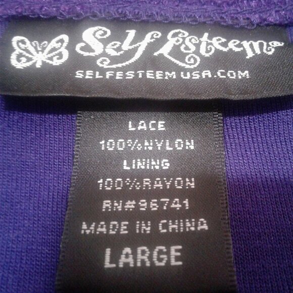 Self Esteem Woman's Purple Lace Top SZ L - Picture 8 of 10